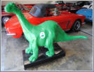 Sinclair Dino 4'x5' painted heavy duty cast aluminum  statue with vinyl decal. Indoor or outdoor with mounting holes. $1,700