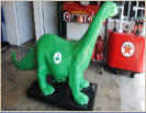Sinclair Dino 4'x5' painted heavy duty cast aluminum  statue with vinyl decal. Indoor or outdoor with mounting holes. $1,700