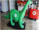 Sinclair Dino 4'x5' painted heavy duty cast aluminum  statue with vinyl decal. Indoor or outdoor with mounting holes. $1,700