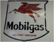 Mobil Gas Shield, porcelain 2 sided 6'x6' $1,800