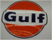 Gulf signs, porcelain 6' round 2 side, $1,800 each