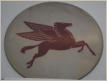 1970's Mobigas Pegusas, white with red logo. 5' plastic round original sign. $500