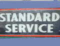 1950's Original Standard metal rectangle shaped sign. 2-sided porceline. 5ft by 3ft. $800