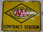 Original CA AAA Contract Station, metal square. Porcelaine. 3ft x 3ft. $600