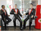 Rat Pack: Dean,  Sammy, Frank. Fiberglass construction mounted on metal chairs. $4500
