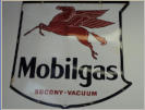 Mobil Gas Shield, porcelain 2 sided 6'x6' $1,800