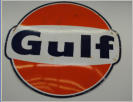 Gulf signs, porcelain 6' round 2 side, $1,800 each