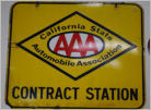 Original CA AAA Contract Station, metal square. Porcelaine. 3ft x 3ft. $600