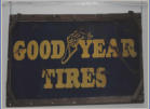 1960's Original Goodyear tires metal with wood frame sign. Porceline. 5ft x 2ft. $500